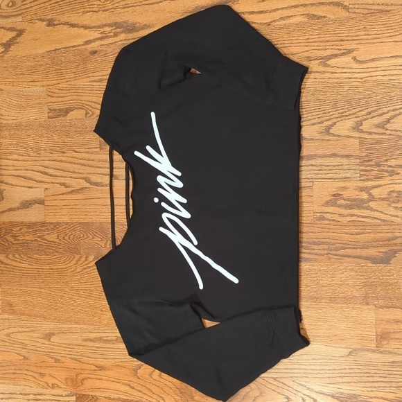 Victoria's Secret Pink Oversized Crop Top Black and White Size Small - Picture 1 of 7